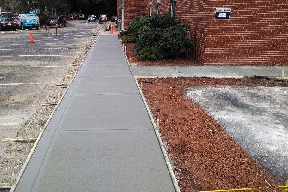 concrete walkway installation